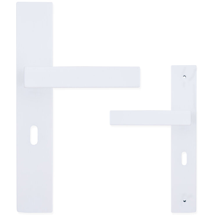 Eliot deurklink - Baardsleutel - mat wit - complete set 2