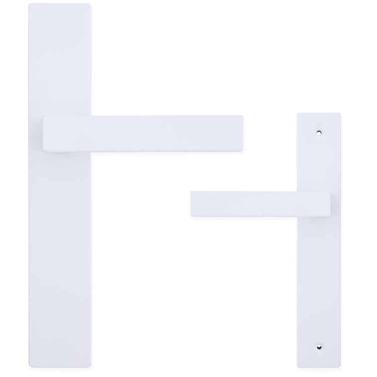 Eliot deurklink - op schild - mat wit - complete set 2