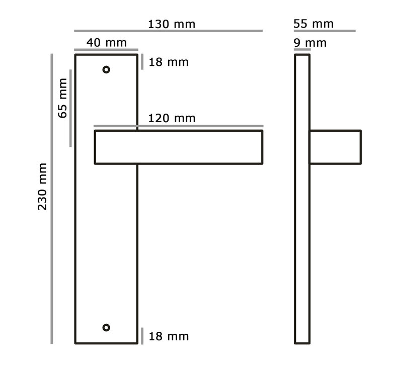 Eliot deurklink - op schild - mat wit - afmeting