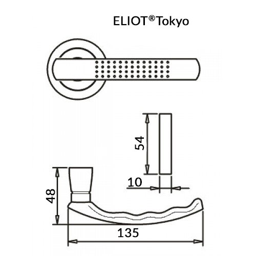 Eliot Tokyo - rond rozet - mat zwart - complete set afmeting