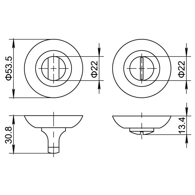 Rozet met toiletsluiting - Eliot rond - mat zwart  3