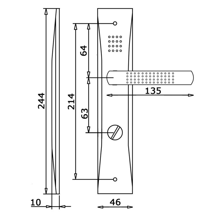 Eliot Tokio - op schild - WC 63mm - mat zwart - complete set - afmeting