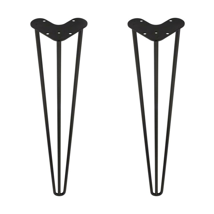 Hairpin tafelpoten - 2 stuks - 71 cm - zwart - metaal - 71 cm - retro look