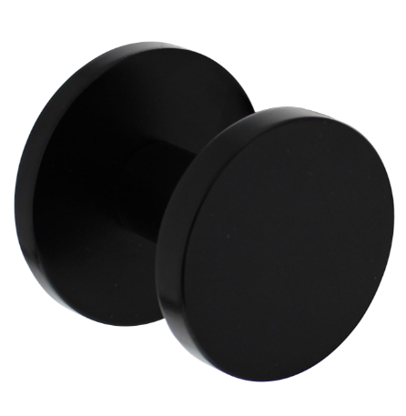 Voordeurknop rond &Oslash;55 mm &eacute;&eacute;nzijdige montage aluminium zwart