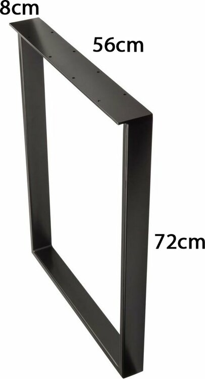 Tafelpoot zwart U vorm - 72cm - Deurklink24 | voordelige deurklinken specialist