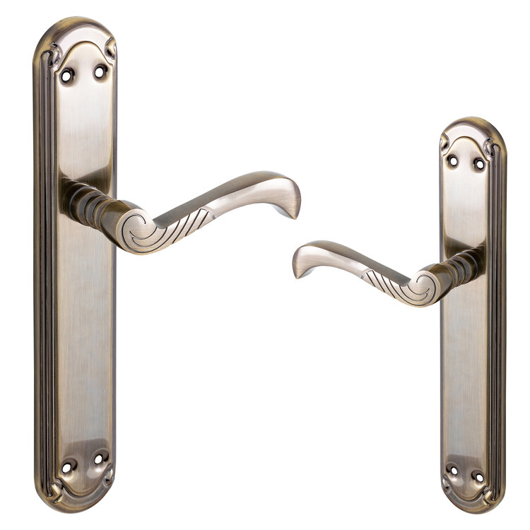 Complete set deurklinken in antiek messing inclusief bevestigingsmateriaal - Deurklink24 | De voordelige deurklinken