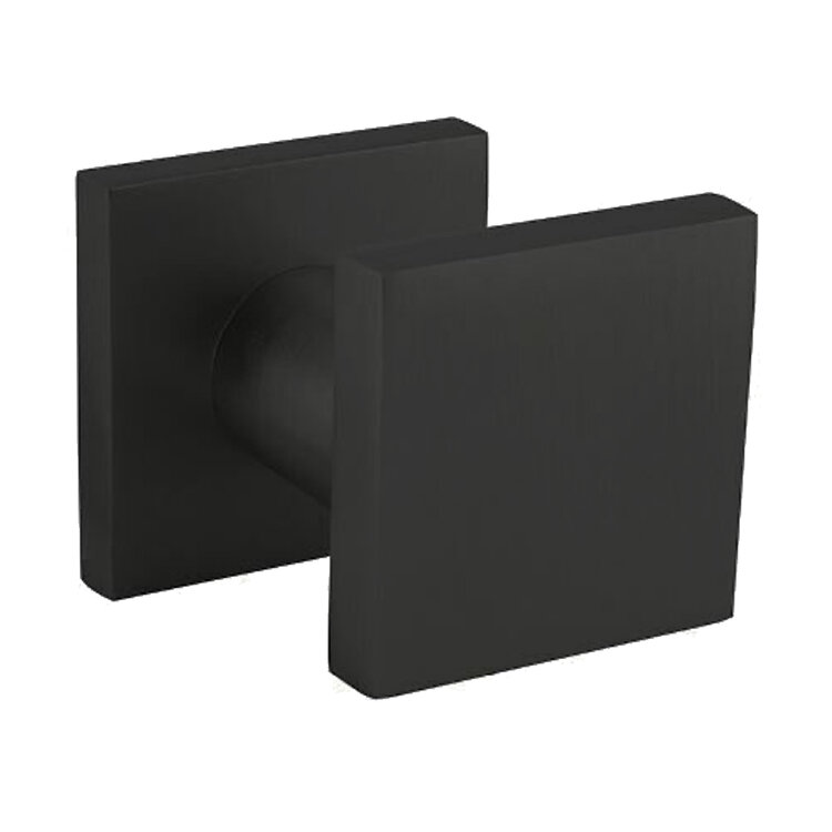 Voordeurknop vierkant 58x58mm &eacute;&eacute;nzijdige montage aluminium zwart