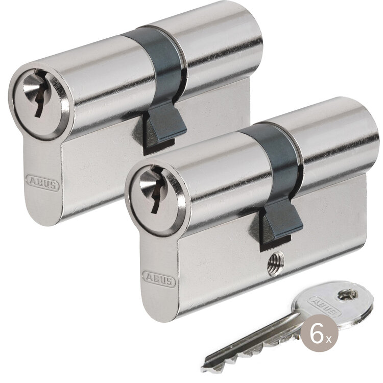 ABUS Cilinder 2-set nikkel 30/30 incl. 6 sleutels