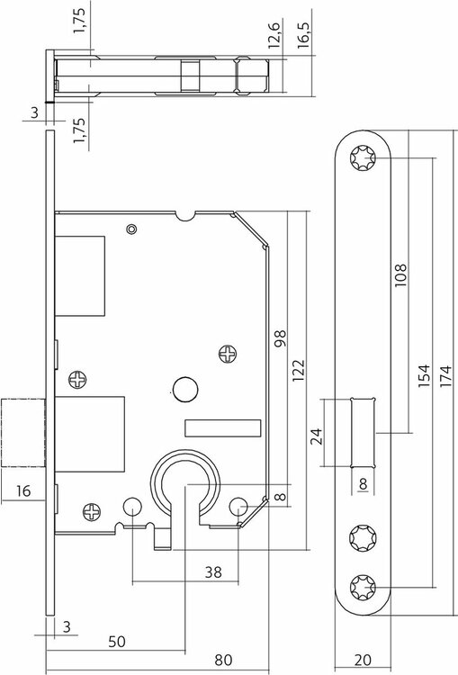 Eliot&reg; profielcilinder rozet set - incl. kastslot profielcilinder - mat zwart