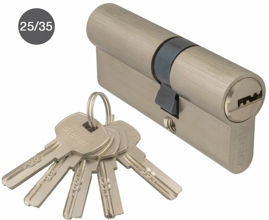 SteierPlus cilinderslot nikkel 25/35 - incl. 5 keersleutels