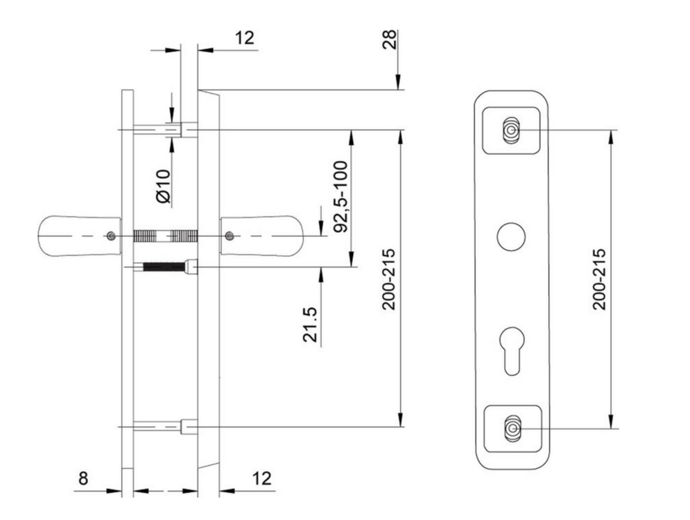 M&amp;C Universeel veiligheidsbeslag kruk/kruk PC72 zwart