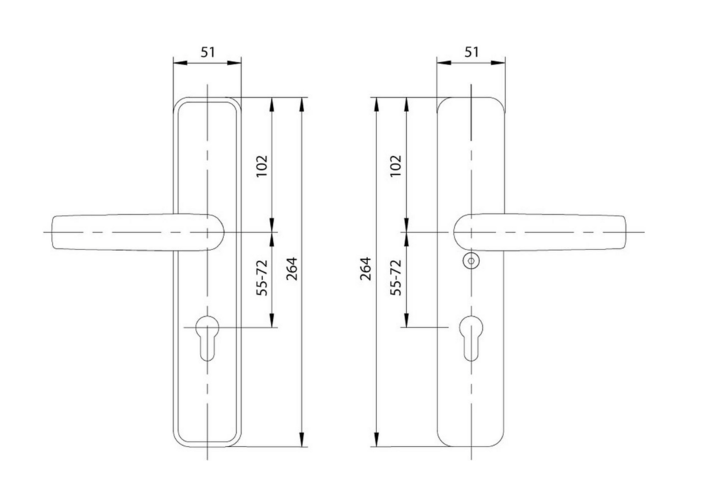 M&amp;C Universeel veiligheidsbeslag kruk/kruk PC72 zwart