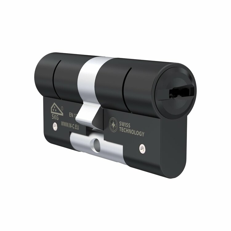 M&amp;C Minos cilinder Zwart met 3 keersleutels