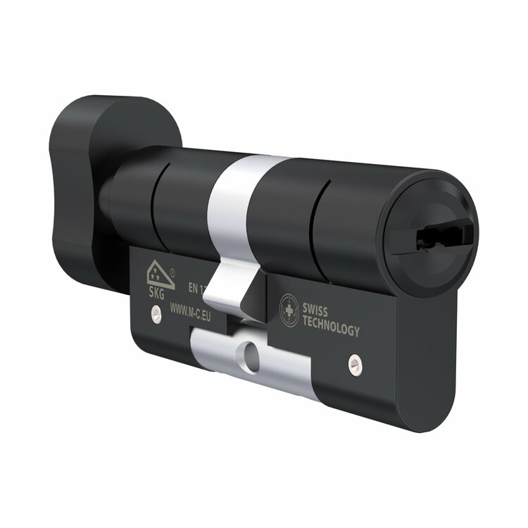 M&amp;C Minos knopccilinder Zwart met 3 keersleutels