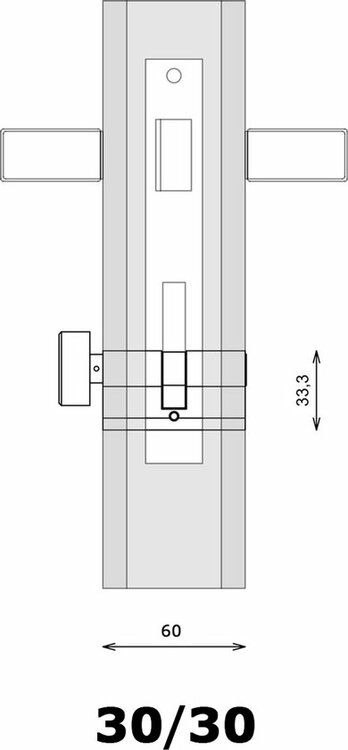 Steier cilinderslot nikkel 30/30 - incl. 5 keersleutels - deurcilinder nikkel