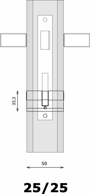 SteierPlus cilinderslot nikkel 25/25 - incl. 5 keersleutels