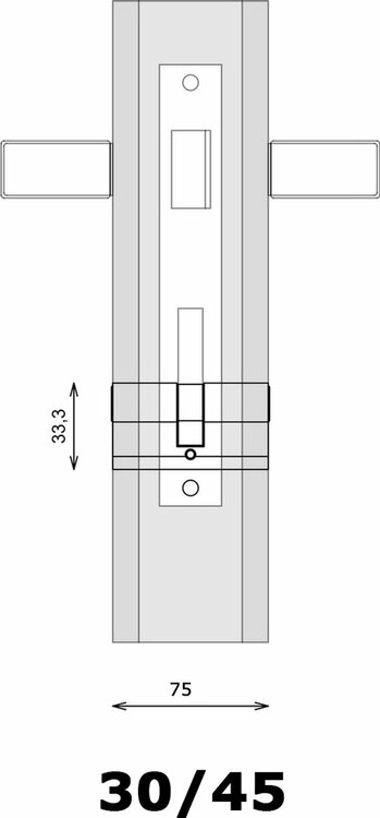 SteierPlus cilinderslot nikkel 30/45 - incl. 5 keersleutels 
