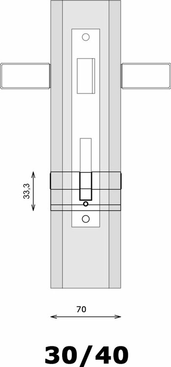 SteierPlus cilinderslot nikkel 30/40 - incl. 5 keersleutels