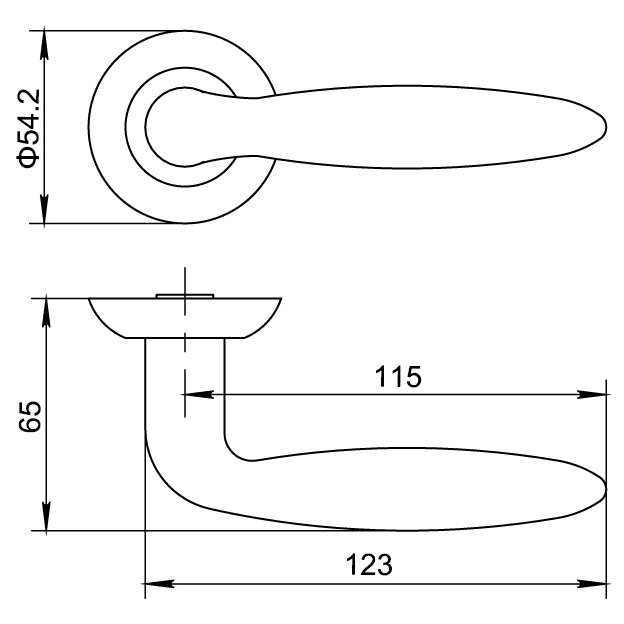 Eliot Sigaar - rond rozet - mat zwart - complete set afmeting
