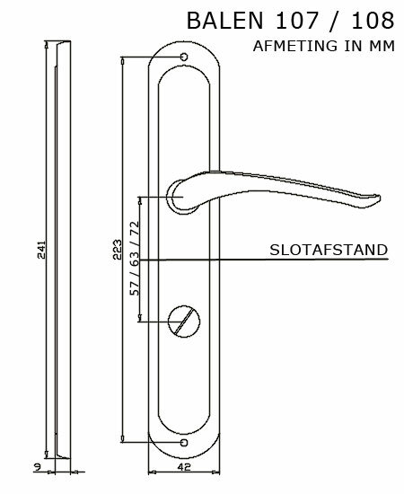 Deurklink-wc-63mm-balen-ns-afmeting