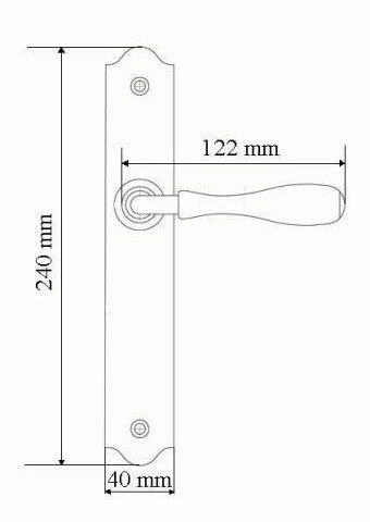 Mazovia - Deurklink op schild - Cilinder 55mm - zwart - afmeting