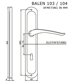 Balen-ns-deurklink--baardsleutel-afmeting