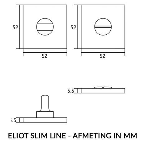 Eliot Slim Line - WC rozet - afmeting