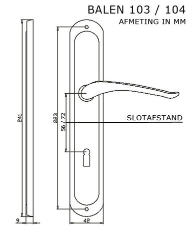 Balen-ns-deurklink--baardsleutel-afmeting