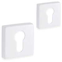 Rozet ELIOT - vierkant - profielcilinder - mat wit