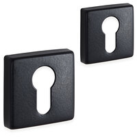 Rozet ELIOT - vierkant - profielcilinder - mat zwart