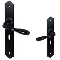 Mazovia - Deurklink op schild - Baardsleutel - zwart