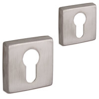 Rozet ELIOT - vierkant - profielcilinder - satijn nikkel