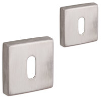 Rozet ELIOT - vierkant - baardsleutel - satijn nikkel