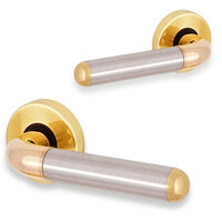 DARIA Deurklink op rond rozet - RVS & messing