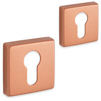 Rozet ELIOT - vierkant - profielcilinder - mat koper