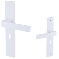 Deurklink ELIOT - op schild - baardsleutel - mat wit