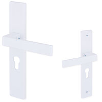 Deurklink ELIOT - op schild - profielcilinder - mat wit