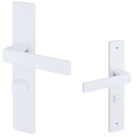 Deurklink ELIOT - op schild - WC - mat wit