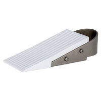 Driehoekige deurstopper van wit rubber en rvs