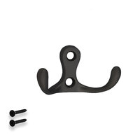 Zwart kapstokhaakje met 2 haken
