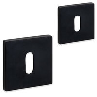 Rozet Slim Line - dun vierkant rozet - baardsleutel - mat zwart