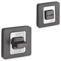 Grafit rozet set - WC - vierkant - antraciet