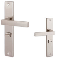 Kubus deurklink op schild - WC/badkamer