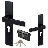COMBINATIE Deurklink ELIOT met profielcilinder + cilinderslot zwart 30/30