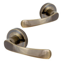 SYDNEY Deurklink op rond rozet - antiek messing