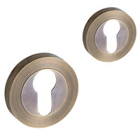 Rozet set - cilinder - antiek messing