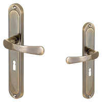 Sydney Deurklink op schild - bonte baardsleutel