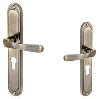 Sydney Deurklink op schild - profielcilinder - antiek messing