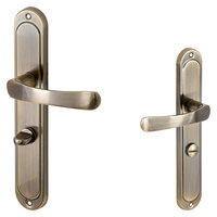 Sydney Deurklink op schild - WC / badkamer - antiek messing