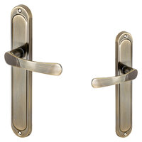 Sydney Deurklink op schild - blind - antiek messing